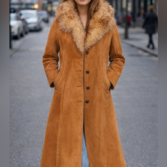 Vintage Penny Lane Coat with Fur Collar - Picture 2 of 13